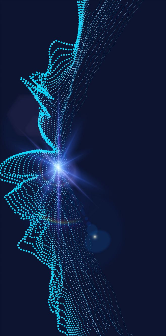 時(shí)尚潮流電子科技感曲線光線波浪線背景板海報(bào)